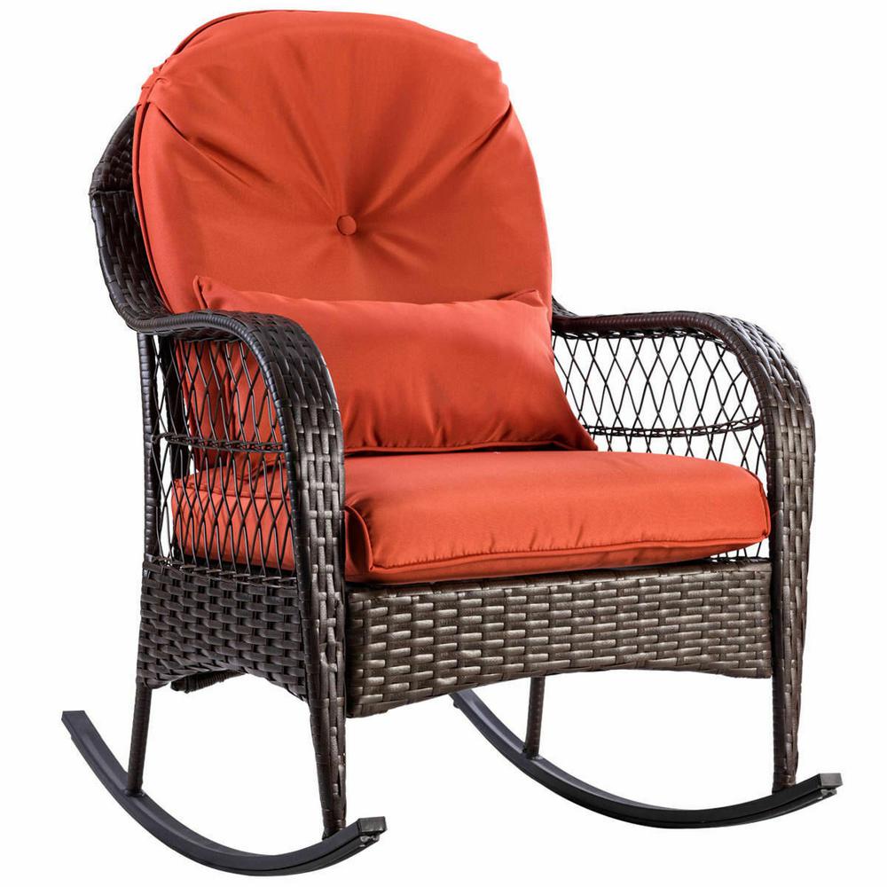 Costway Rattan Wicker Outdoor Patio Porch Deck Rocker Rocking Costway Rattan Wicker Outdoor Patio