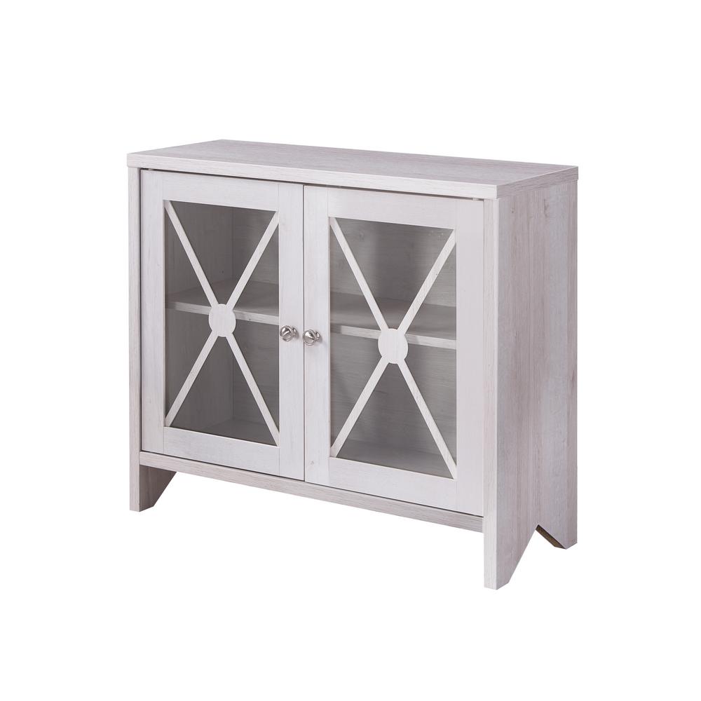 Furniture Of America Carden White Oak Accent Storage Cabinet With