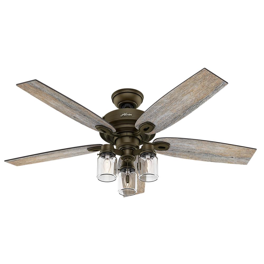 Details About Ceiling Fan And Light Kit Blade Glass Lighting Rustic Industrial Modern Home