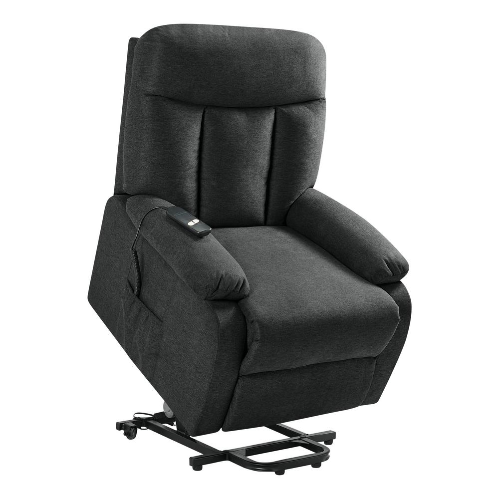 ProLounger Power Wall Hugger Smoky Gray Plush LowPile Velvet Reclining Chair with USB Port