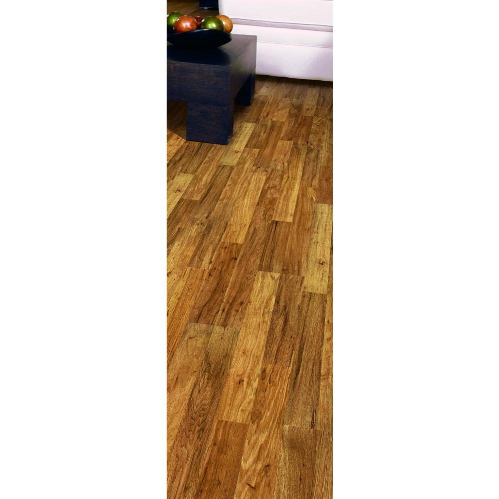 Building Supplies Traffic Master Dark Brown Hickory Wood Laminate