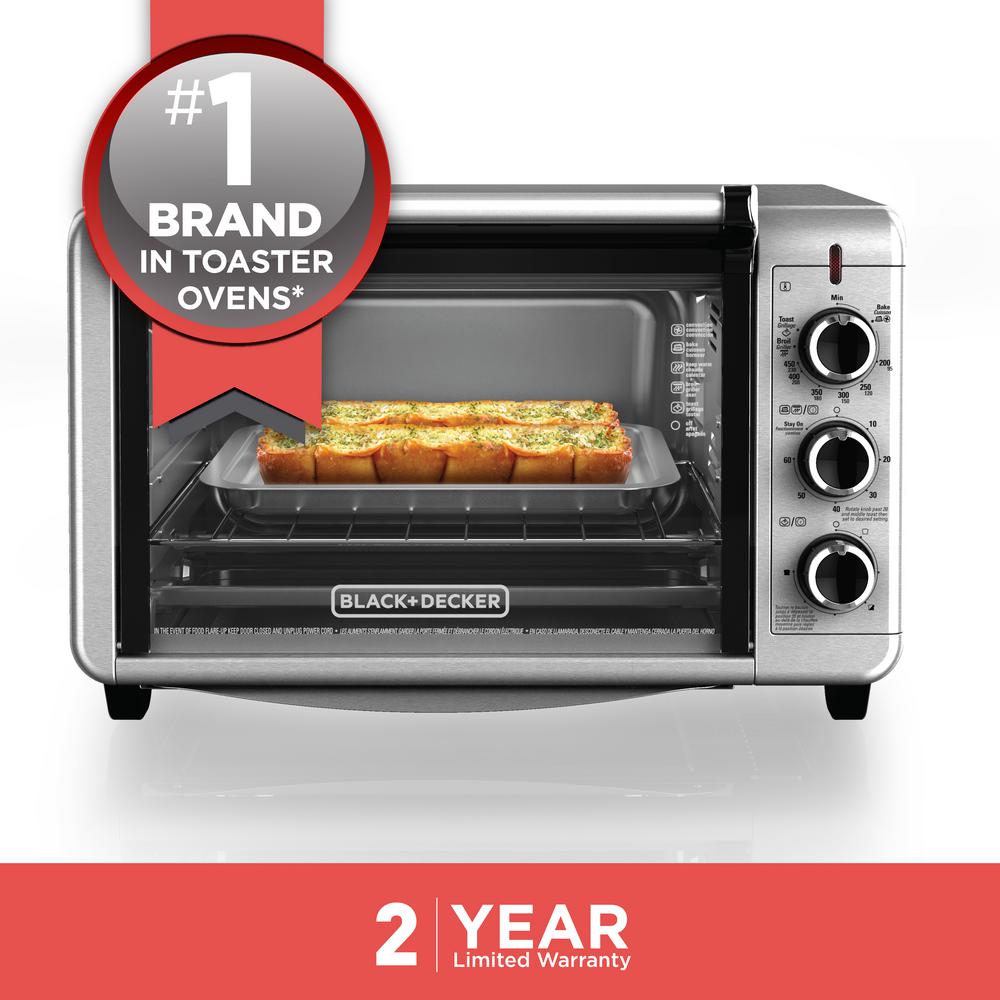 Black Decker 1500 W 6 Slice Stainless Steel Toaster Oven With