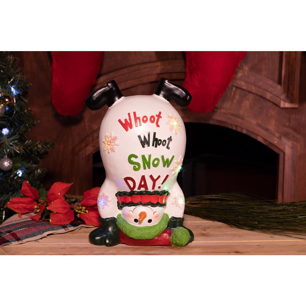 Alpine Snowday Snowman Statue with LED Lights TMZEN506XSTM The