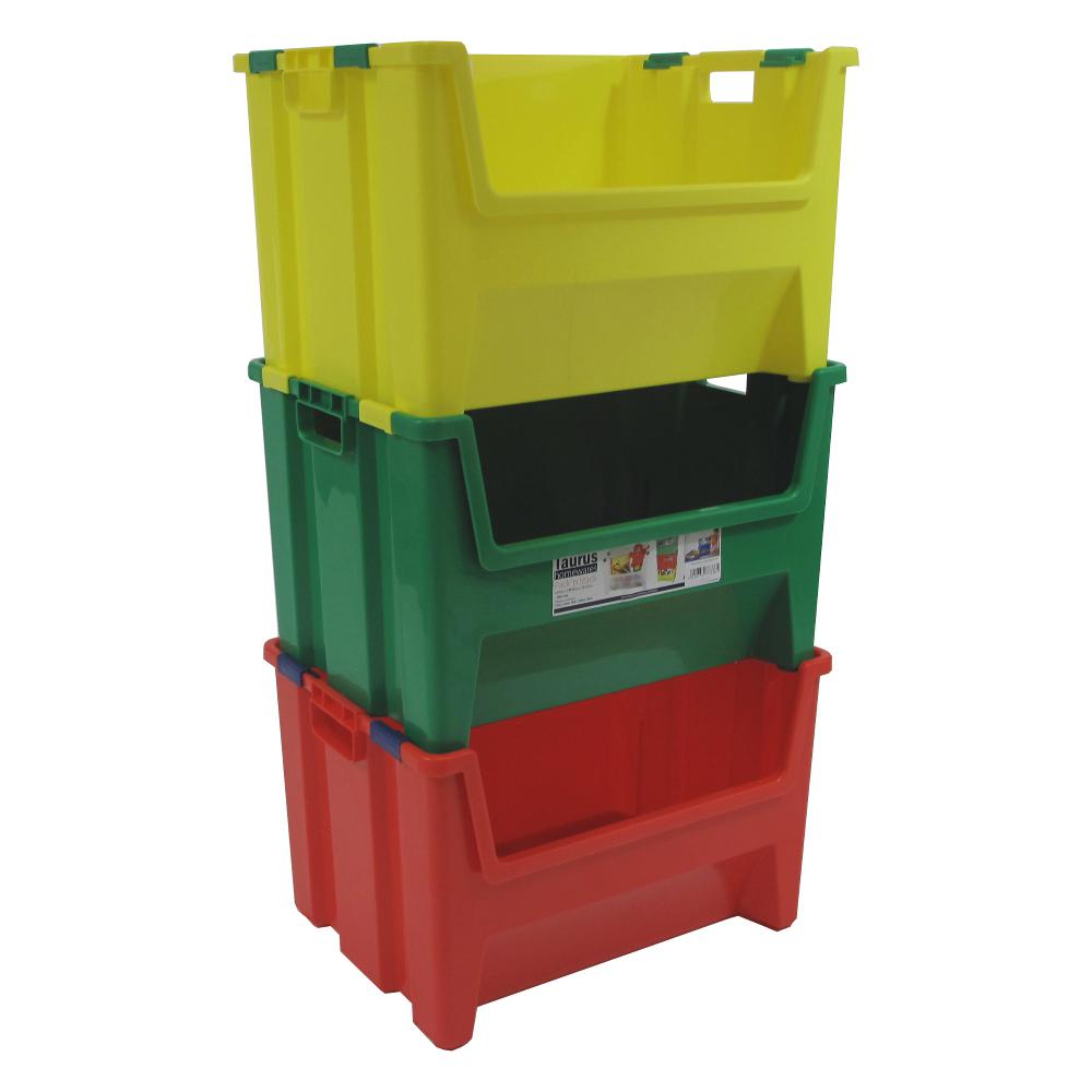 13 Gal. Pack N Stack Storage Tote (3-Pack)-7300KIDS - The Home Depot