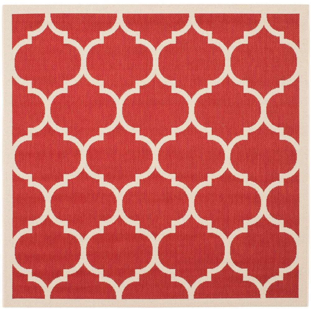 Square Outdoor Rugs The Home Depot Courtyard Red Bone 8 Ft X Indoor Outdoor Square Area