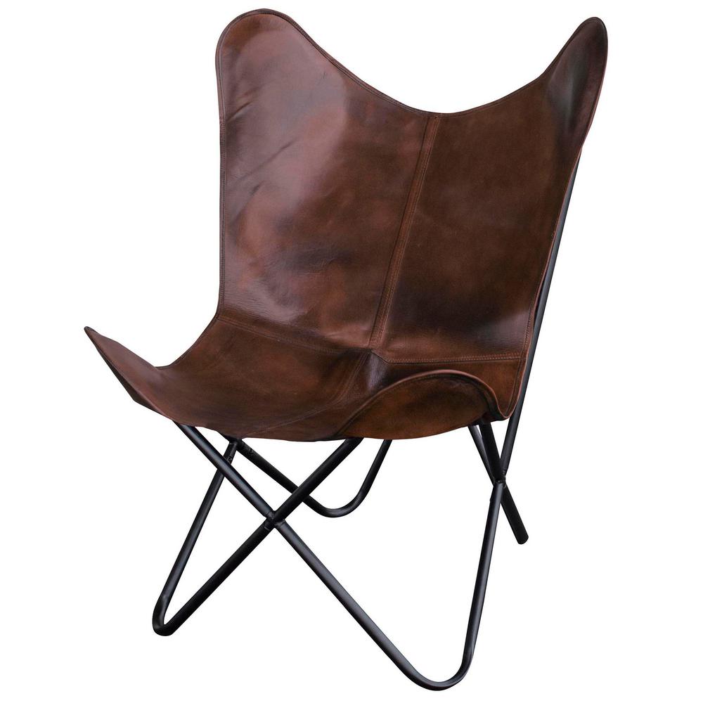 Furniture The Home Depot Brown Natural Leather Erfly Chair