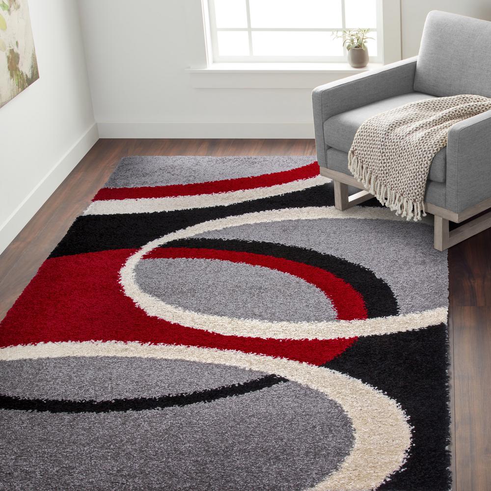 World Rug Gallery Cozy Contemporary Geometric Circles Area World Rug Gallery Cozy Contemporary Geometric Circles Area 5 X 7 Red 750red5x7 The Home Depot