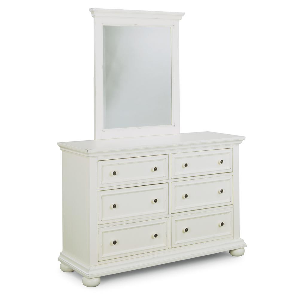 white dresser with mirror