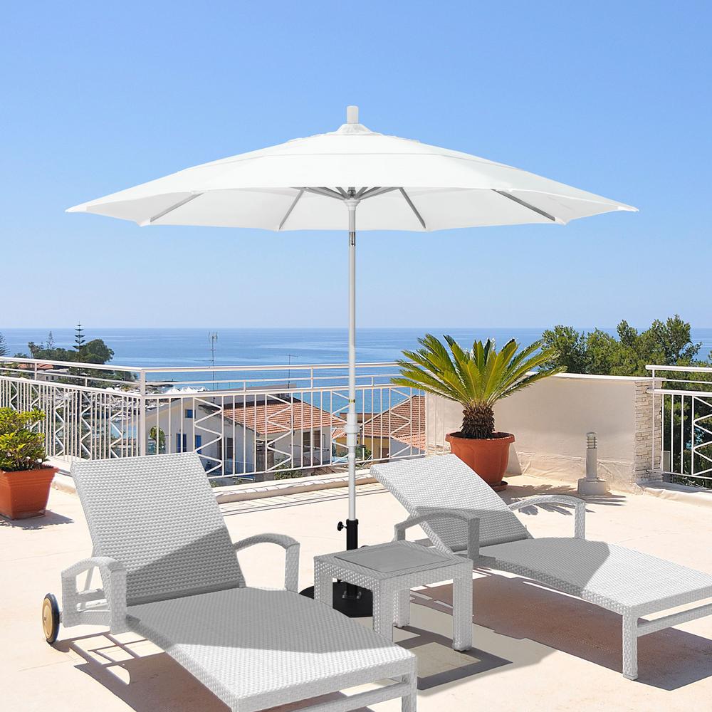 California Umbrella 11 Ft Hammertone Grey Aluminum Market Patio Umbrella With Crank Lift In Tangerine Sunbrella Gscu118010 5406 Dwv The Home Depot