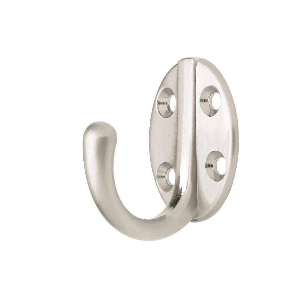 Liberty 115/16 in. Satin Nickel Single Robe Hook with Round Base