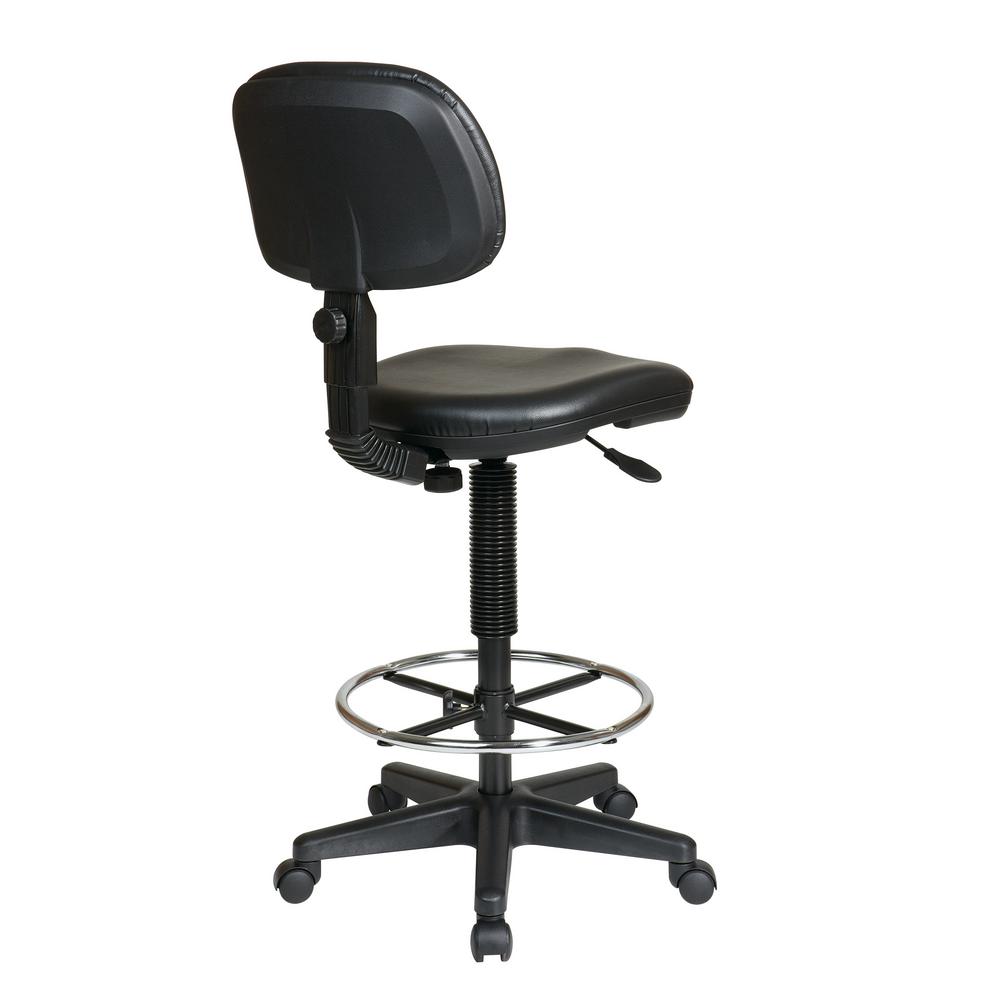 Office Star Products Black Vinyl Drafting Chair Dc517v The Home Black Vinyl Drafting Chair Dc517v