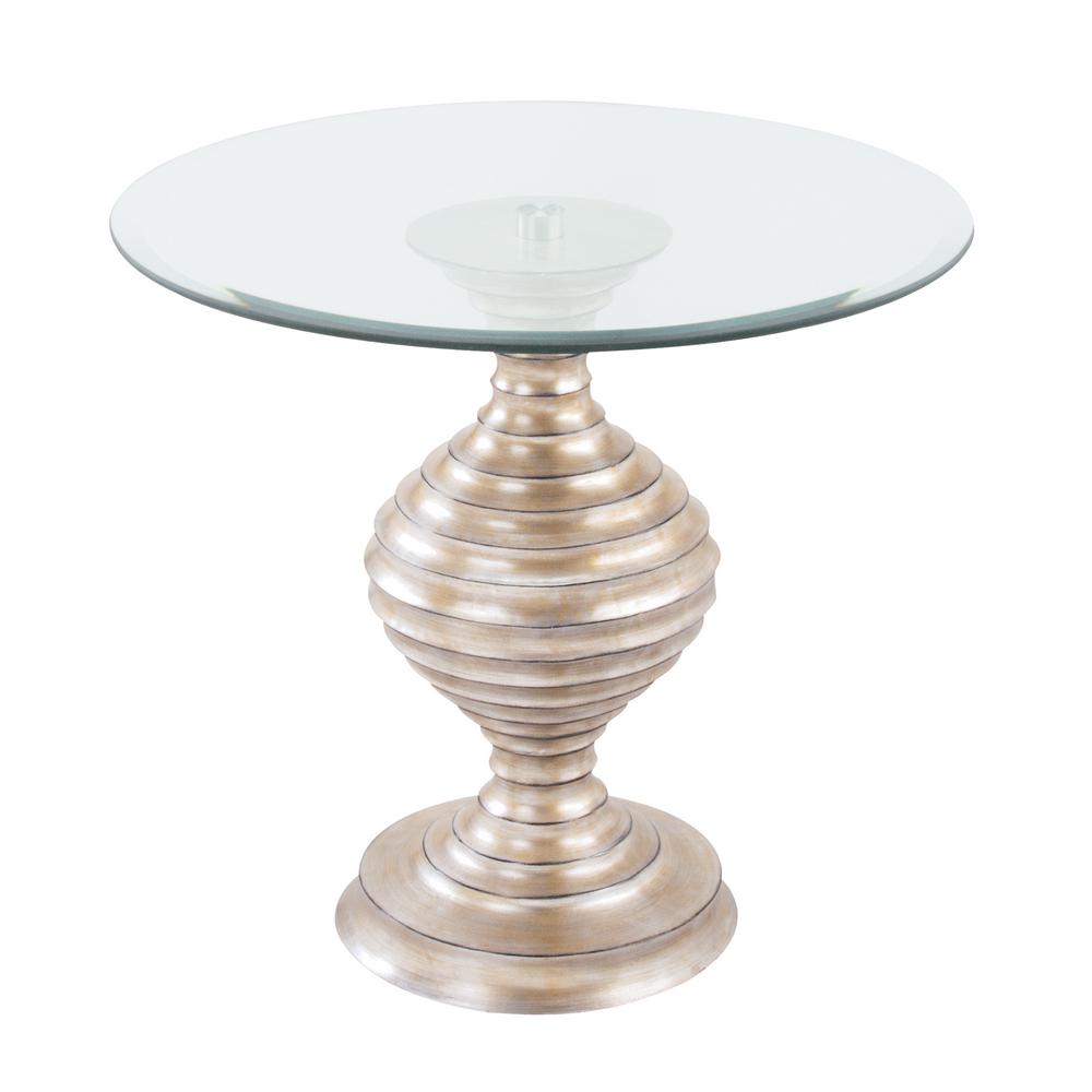 An Lighting Linea Silver Leaf Side Table Tn 892416 The Home Depot An Lighting Linea Silver Leaf Side Table