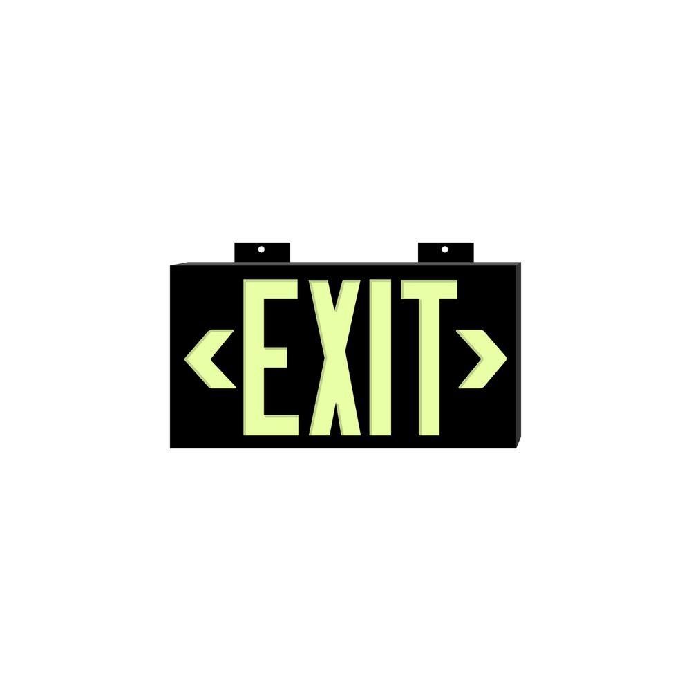 Brady 8 in. x 15 in. Plastic GlowintheDark 2Sided Exit Sign with Mount38098B The Home Depot
