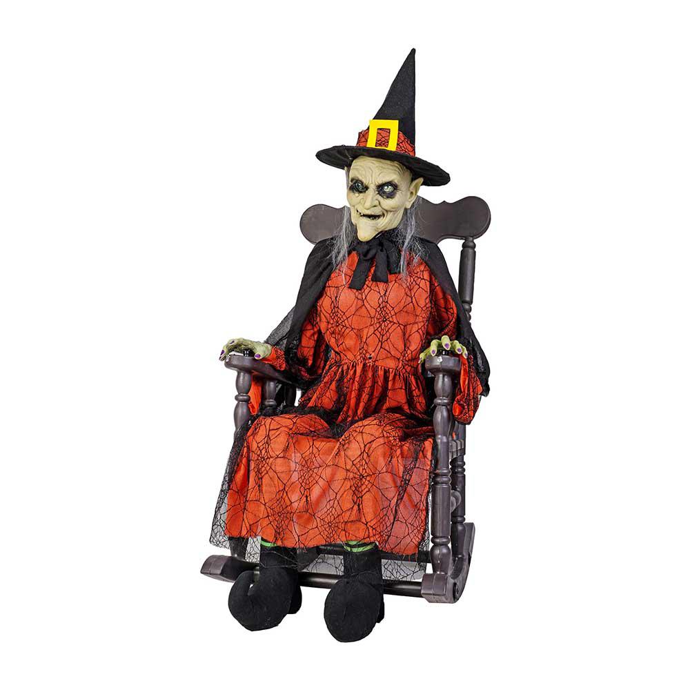 Home Accents Holiday 51 In Animated Witch In Rocking Chair 9330 48761 The Home Depot