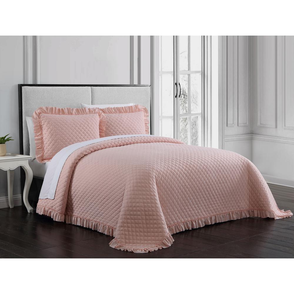 Addie Ruffle Blush Queen Quilt Set (3piece) DDE3QTQUENGHBH The Home