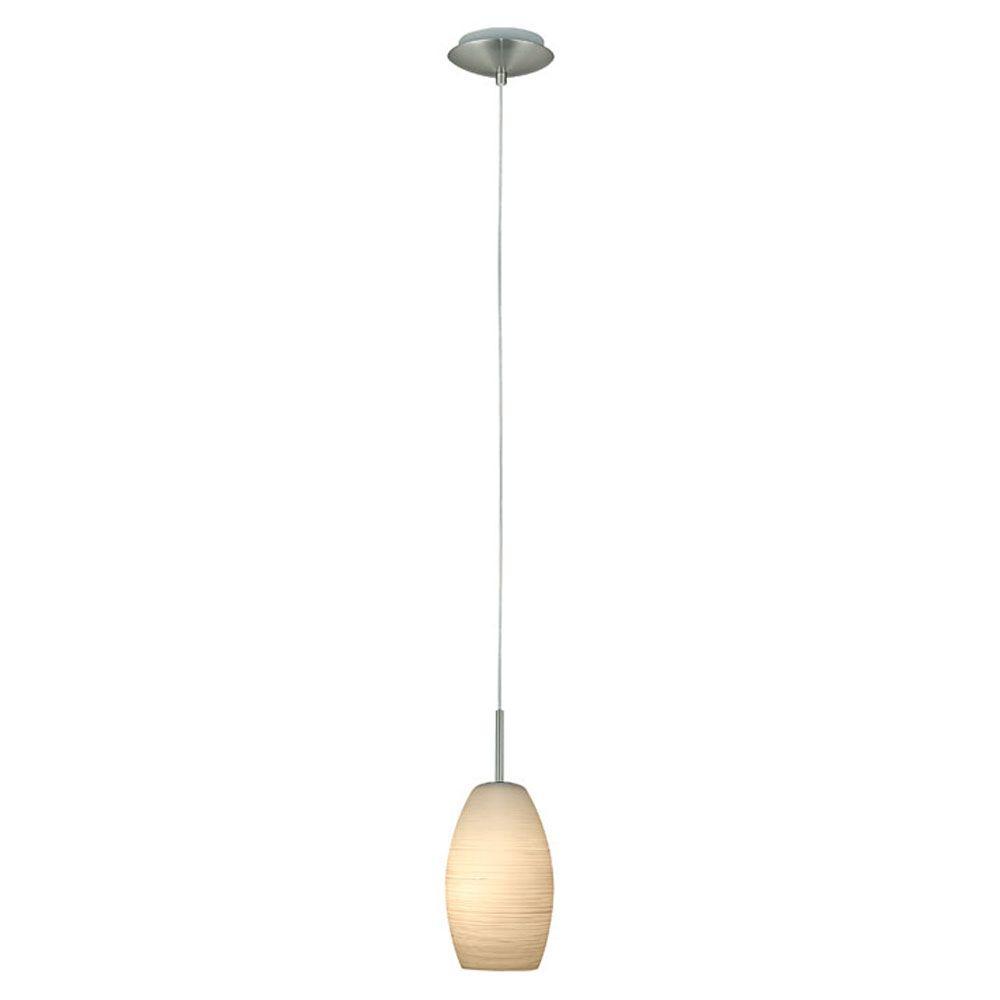 Eglo Batista 1-Light Matte Nickel and White Mini Pendant-88953A - The ...