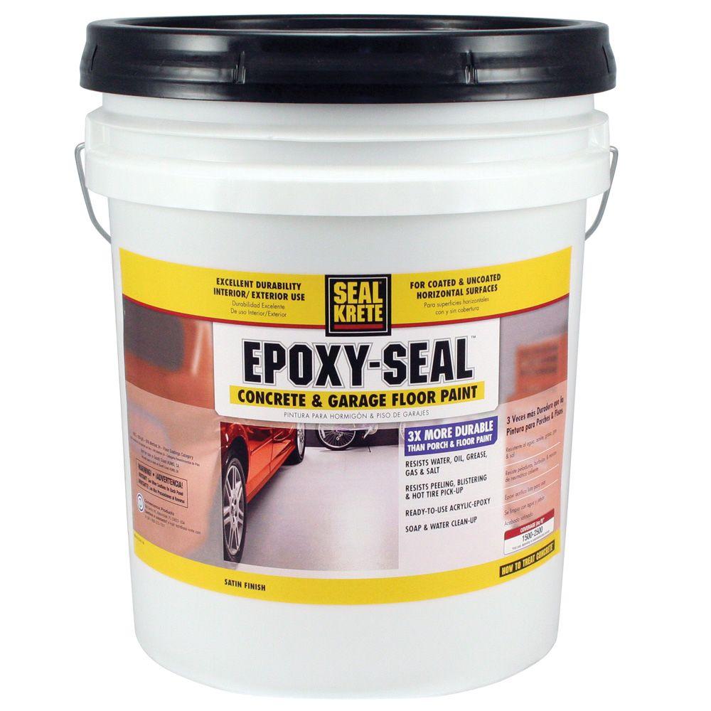 Horizontal Epoxy Paint Garage Floor The Home Depot Epoxy Seal Slate Gray 922 5 Gal Concrete And Garage Floor Paint