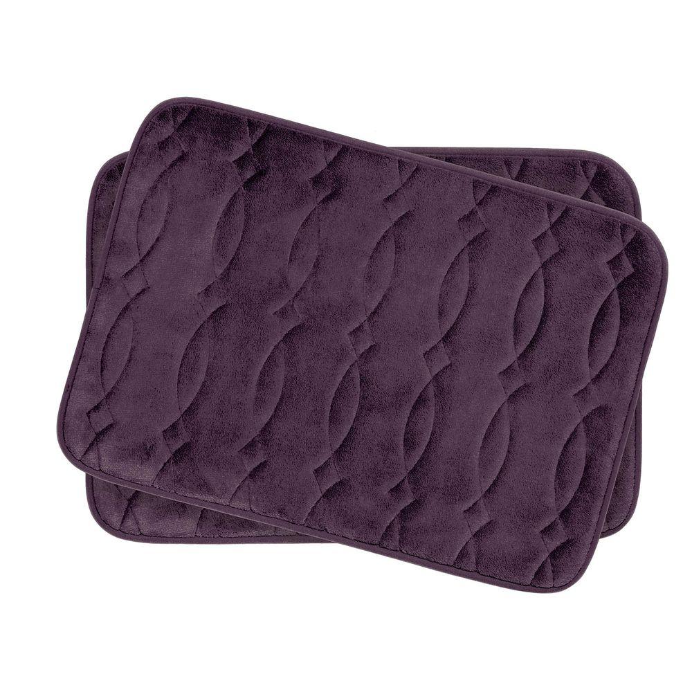 Grecian Plum 17 in. x 24 in. Memory Foam 2Piece Bath Mat