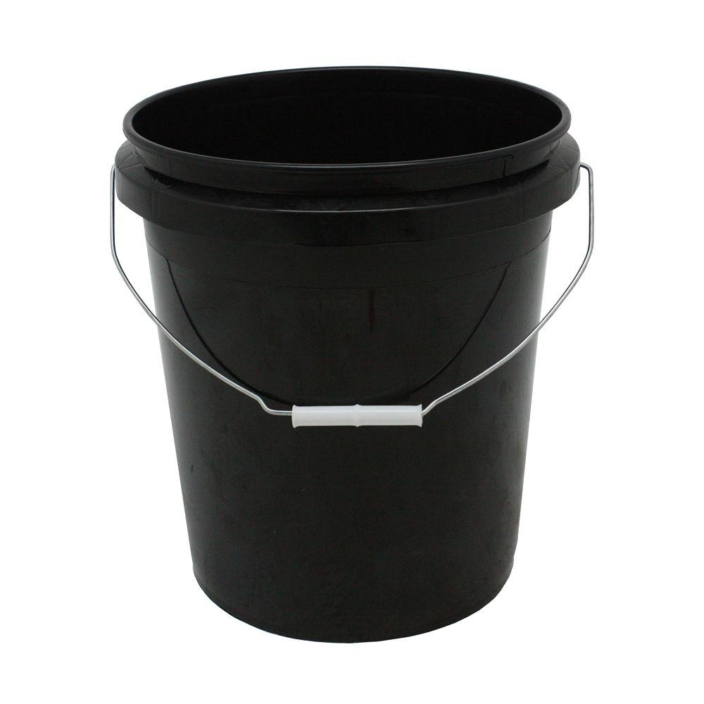 Hydroponics Organic 5 Gal. Black Plastic Bucket with ...