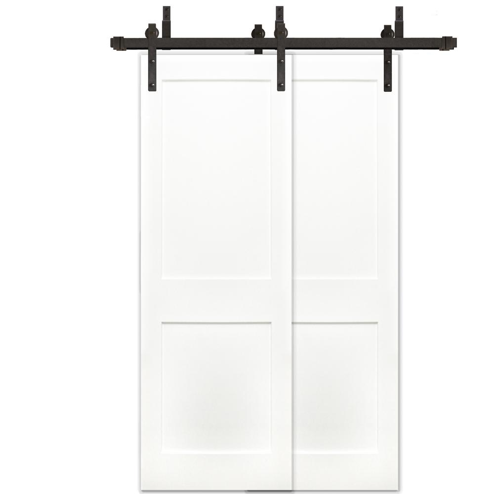 2 Panel Double Slide Barn Door Kit Interior Closet Doors