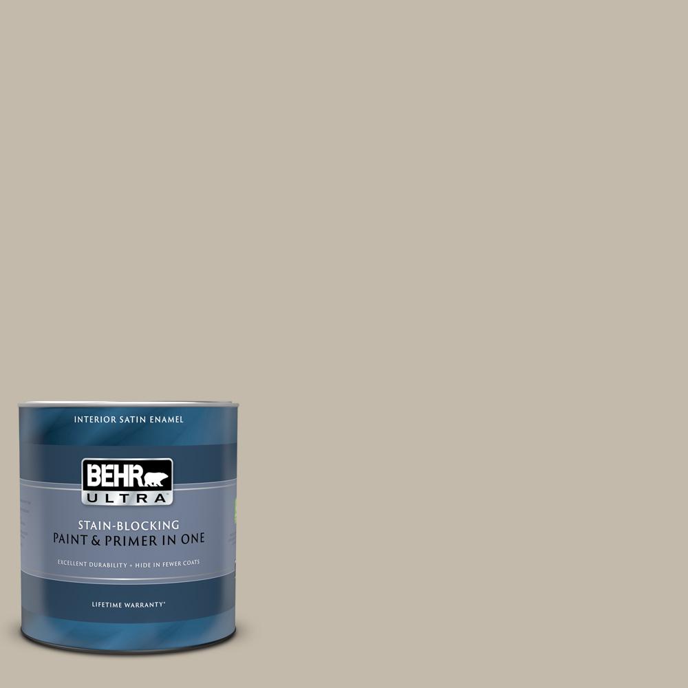 BEHR ULTRA 1 qt. 730C3 Castle Path Satin Enamel Interior Paint and