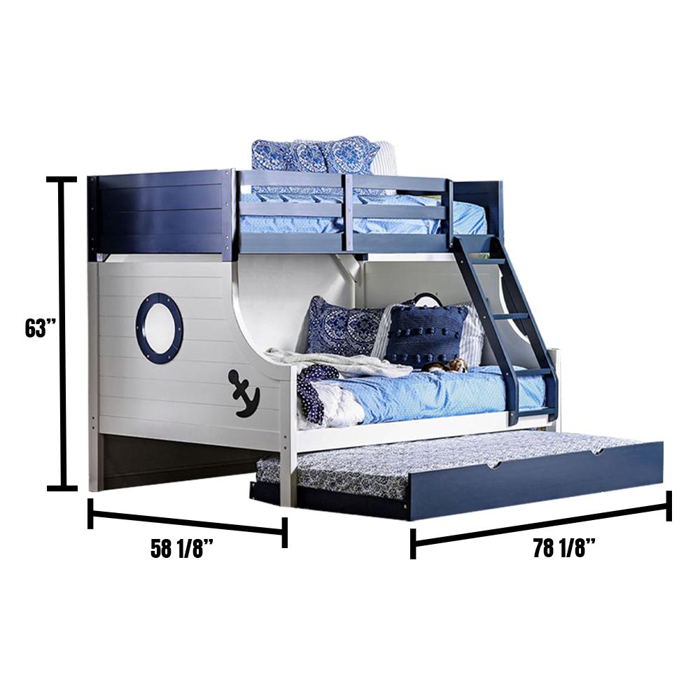 blue bunk beds