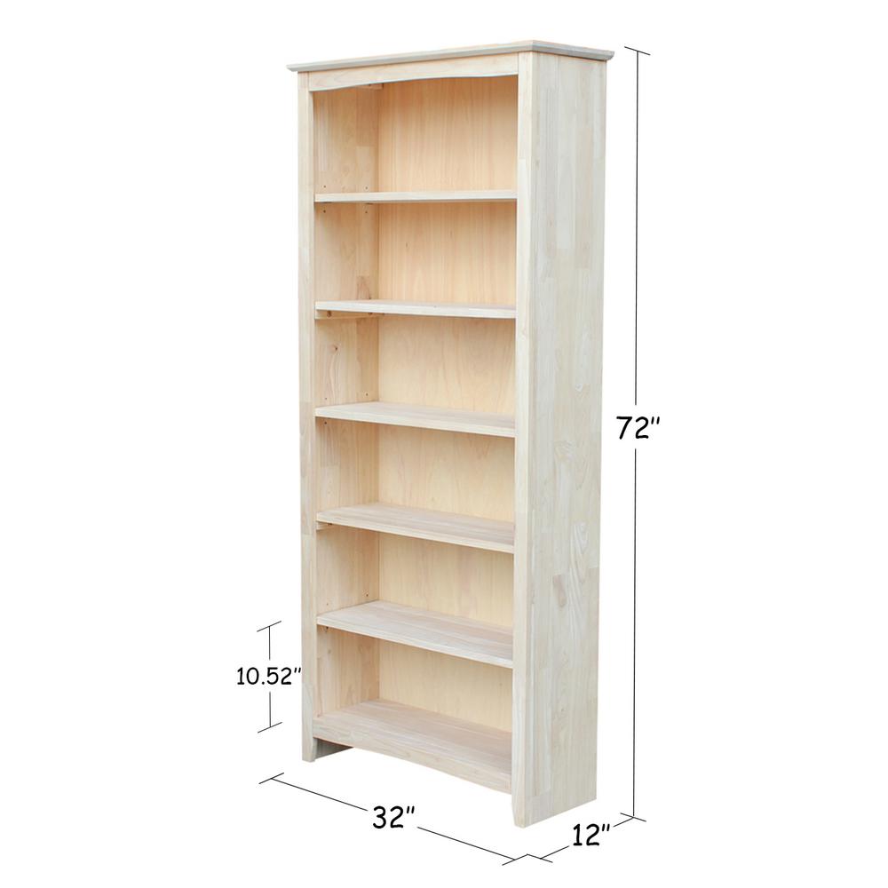 Unpainted wood bookcase