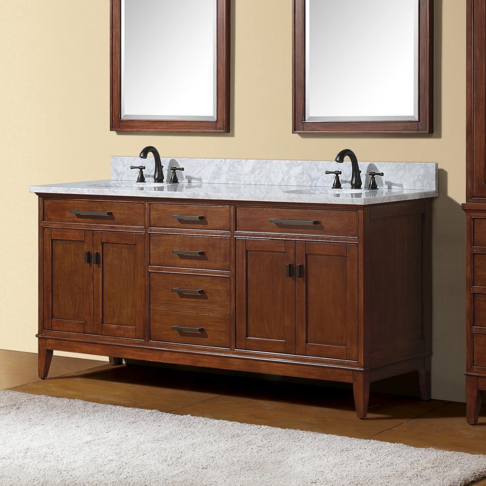 Avanity Madison 72 In W X 21 In D X 34 In H Vanity Cabinet Only In Tobacco Madison V72 To The Home Depot