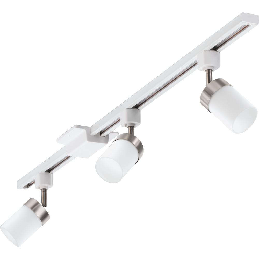 Lithonia Lighting LTKNCYLD 4 ft. 3-Light Brushed Nickel Linear Track Lighting Kit