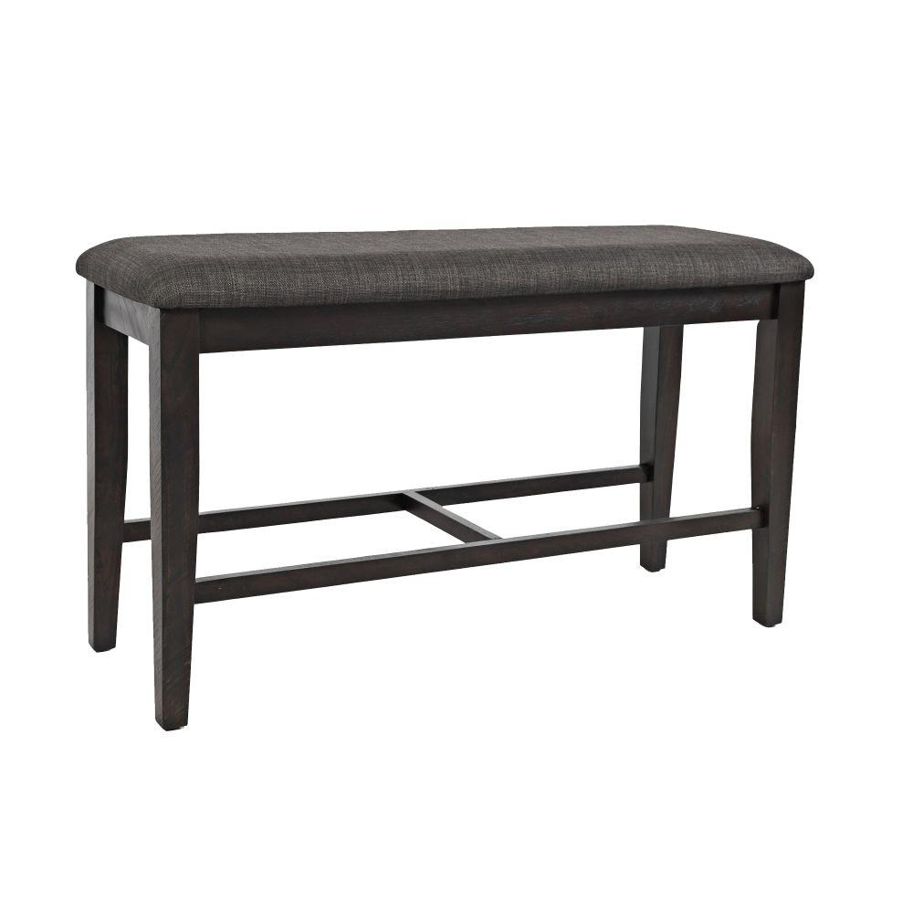 Benjara 42 in. W Gray Counter Height Bench with Cushioned Seat and Tapered LegsBM208507 The