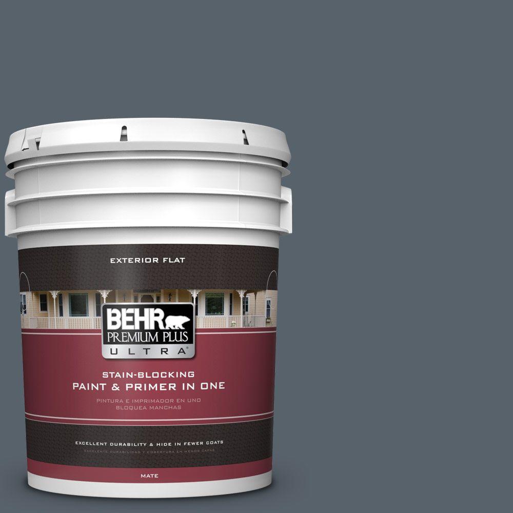 BEHR Premium Plus Ultra 5gal. N4906 Calligraphy Flat Exterior Paint485305 The Home Depot
