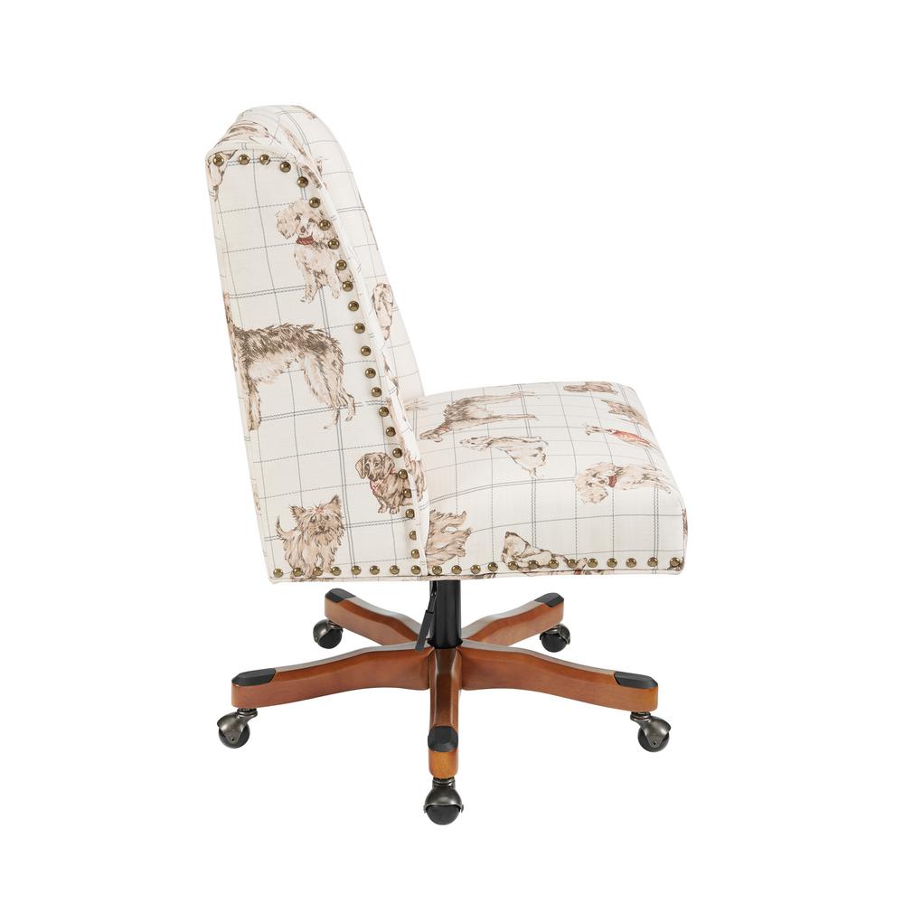 Linon Home Decor Dorchester Tan Dog 20 In 24 In Adjustable Height Office Chair Stone Thd02667 The Home Depot