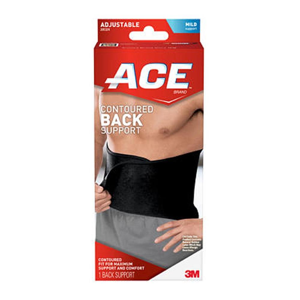 Ace One Size Adjustable Contoured Back Support205324 The Home Depot