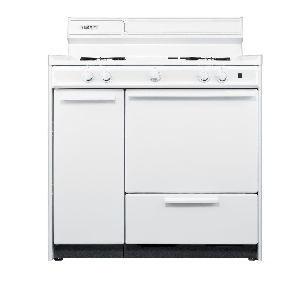 Summit Appliance 36 in. 2.9 cu. ft. Gas Range in WhiteWNM430P The