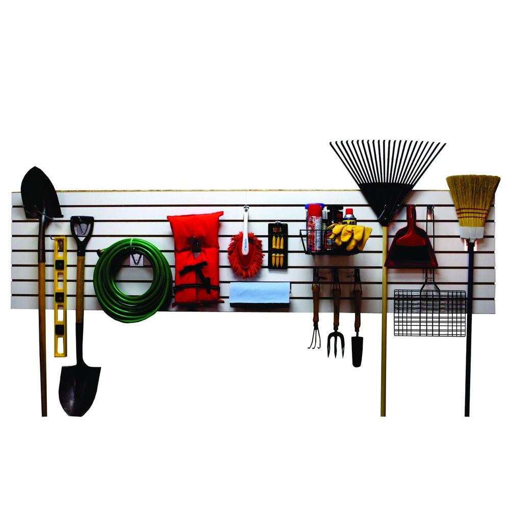 2 ft. x 4 ft. Vertical Tool Storage White Slatwall Easy Panel (2Piece