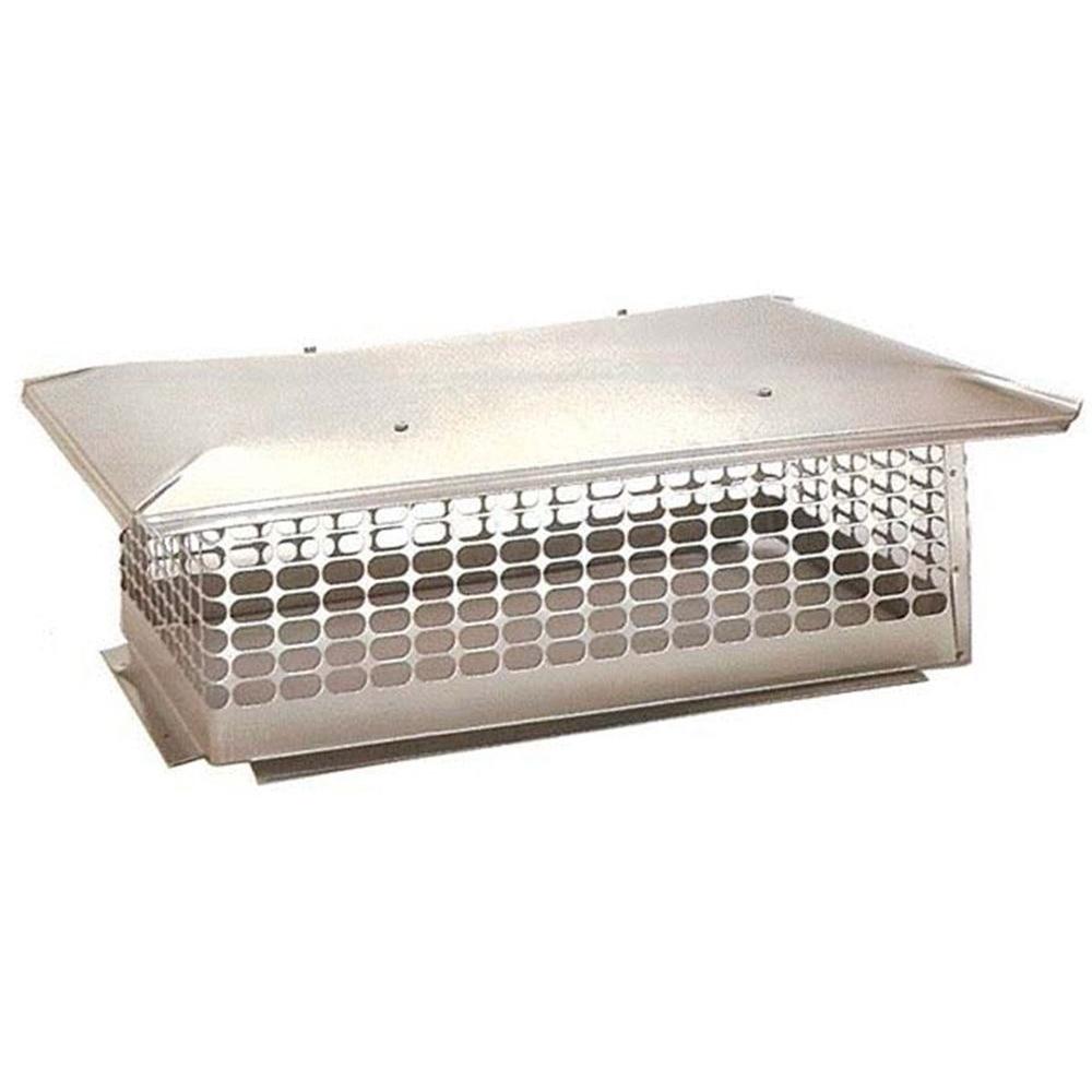 Black Galvanized Steel Adjustable Top Mount Rectangle Chimney Cap 21 x 14 In