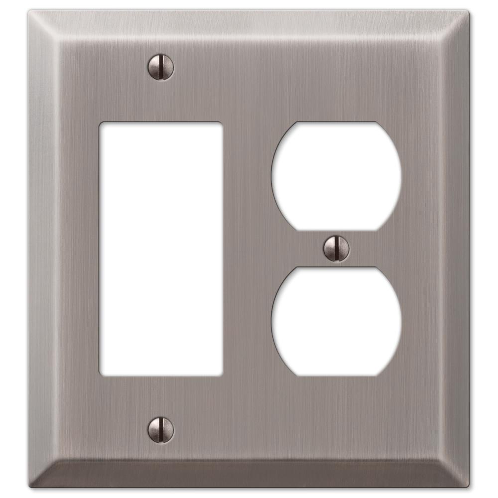Amerelle Century 1 Decora 1 Duplex Wall Plate, Antique Nickel163RDAN
