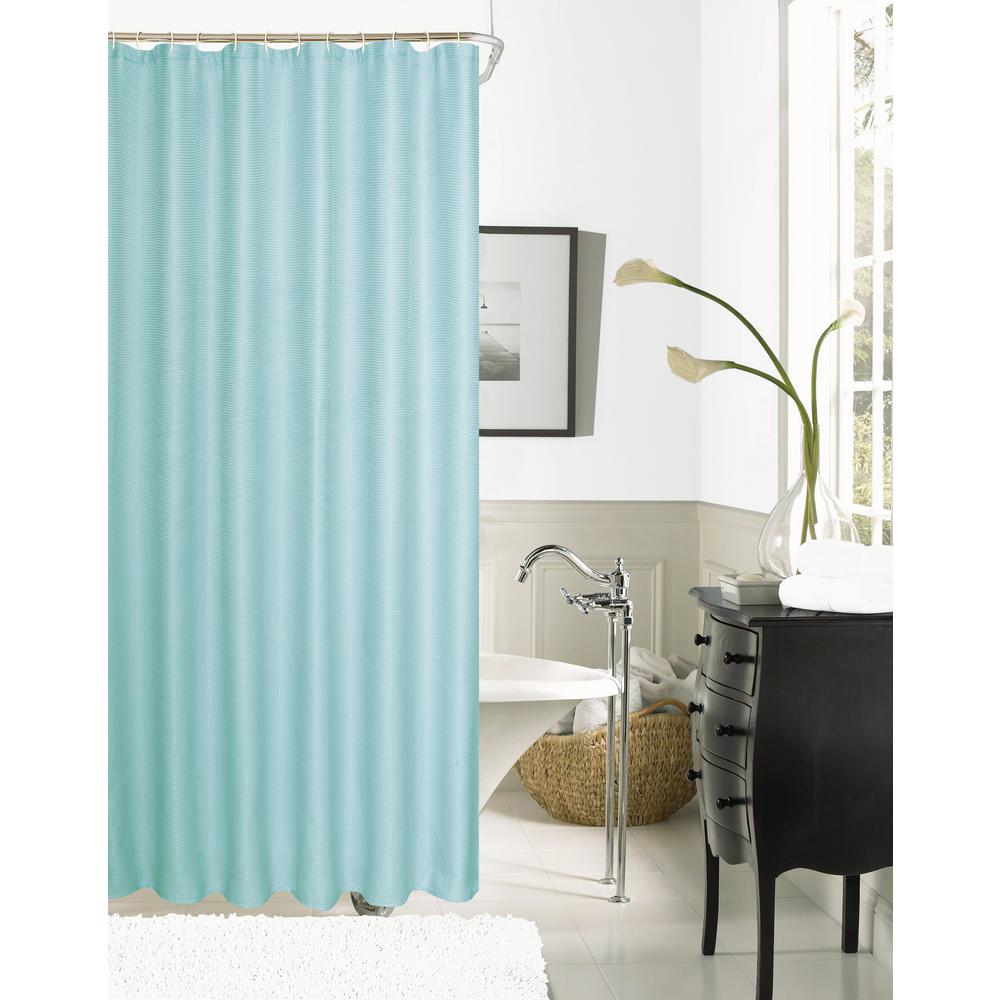 mint colored shower curtain