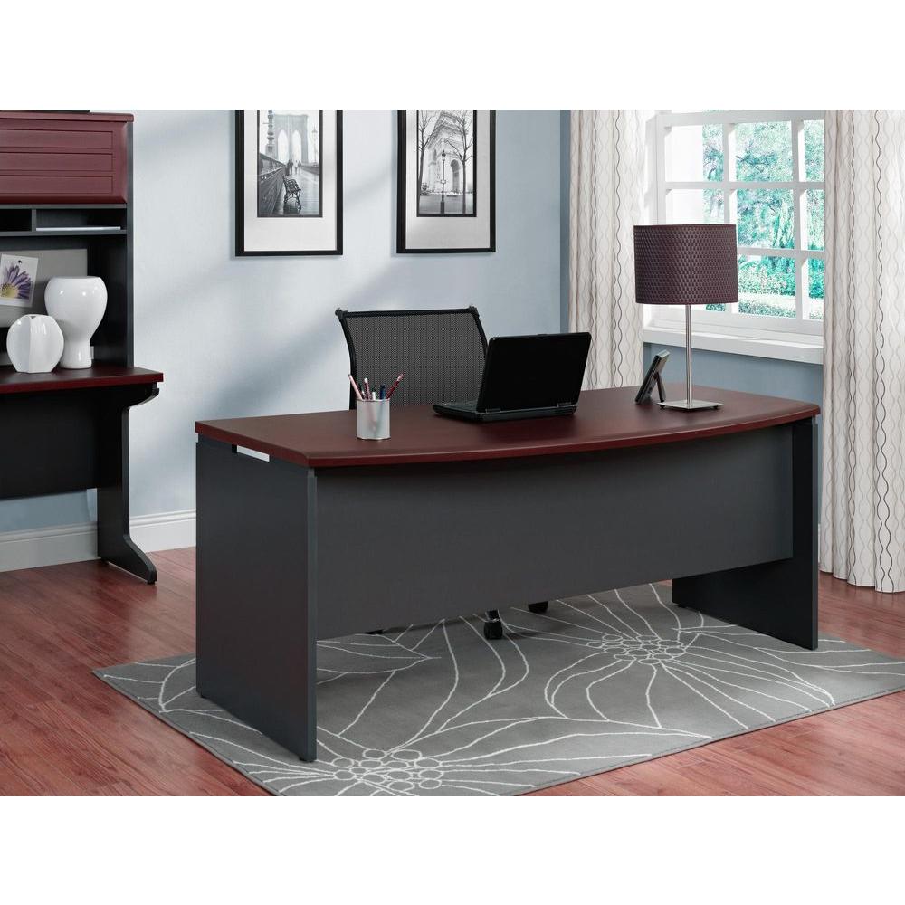 Ameriwood Home Mansfield Cherry And Gray Desk Hd46072 The Home Depot