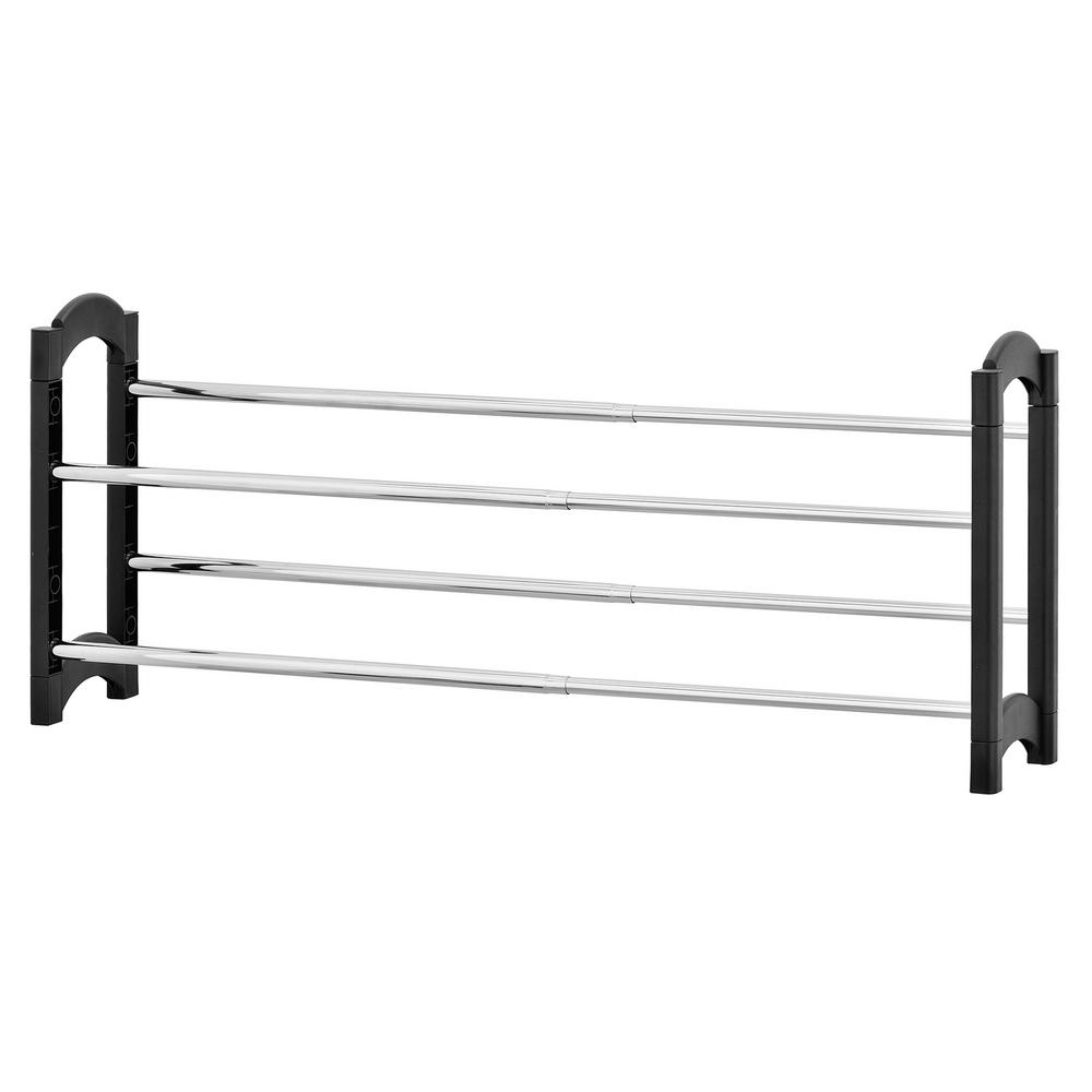 Furinno Wayar 2Tier .Black Extendable and Stackable Shoe RackWS17043 The Home Depot