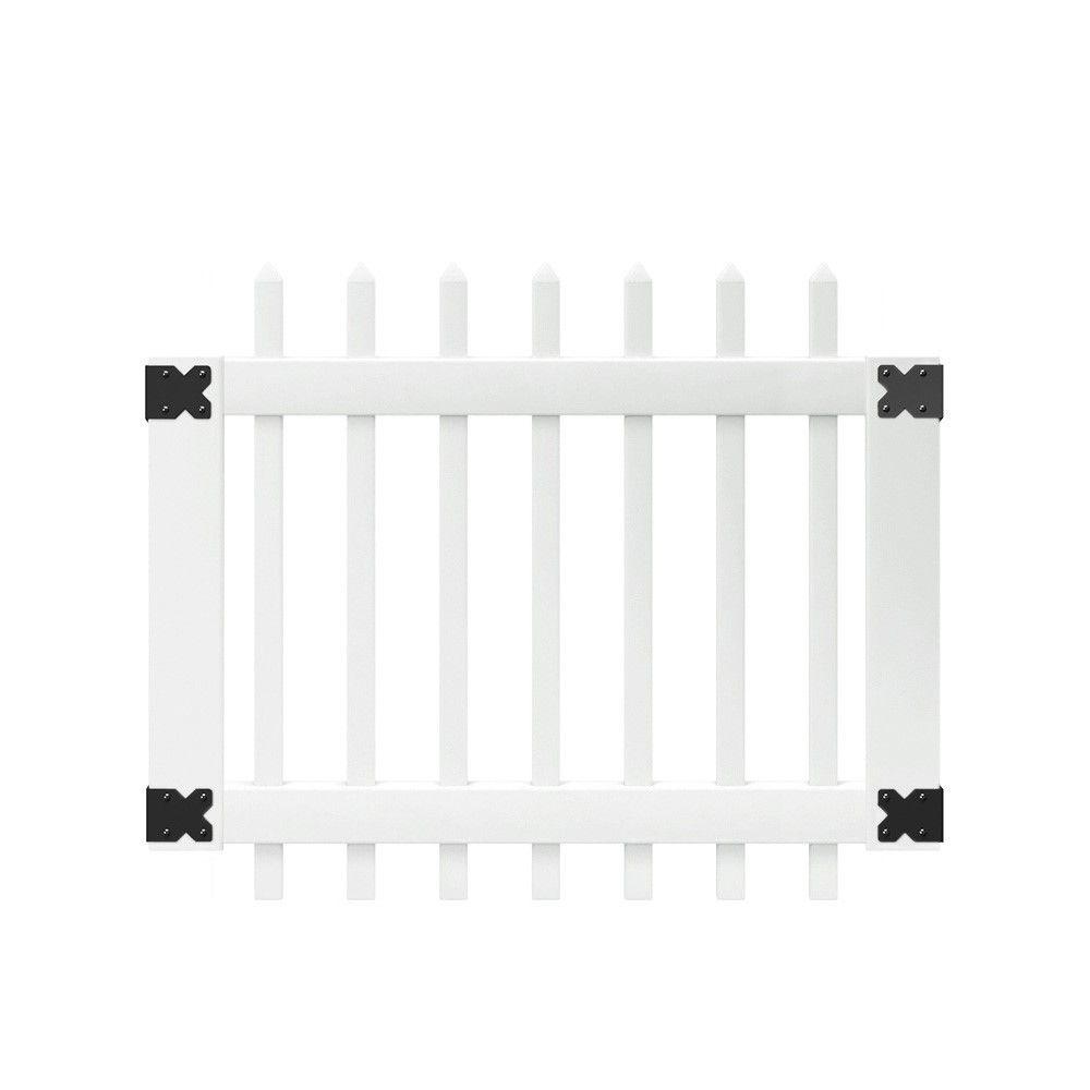 Veranda 31/2 ft. W x 3 ft. H White Vinyl Chelsea Spaced Picket Fence