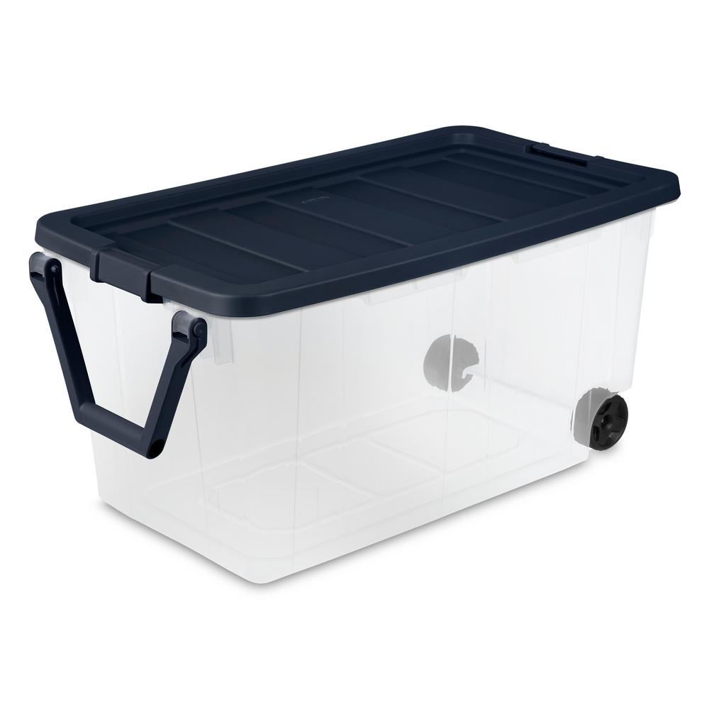 55L Collapsible Stackable Storage Box Car Trunk Garage Portable Organizer Crates