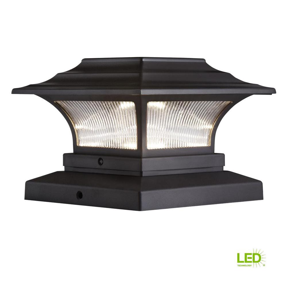 Deck Post Lights Lighting The Home Depot Bronze Outdoor Integrated Led Deck Post Light With