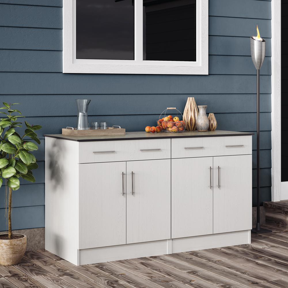 Weatherstrong Miami 59 5 In Outdoor Cabinets With Countertop 4