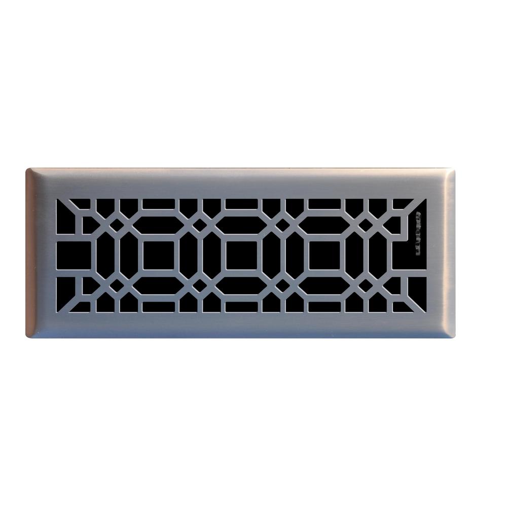 Brushed Nickel Registers Grilles Hvac Parts Accessories 4 In X 12 Oriental Floor Register Brushed Nickel