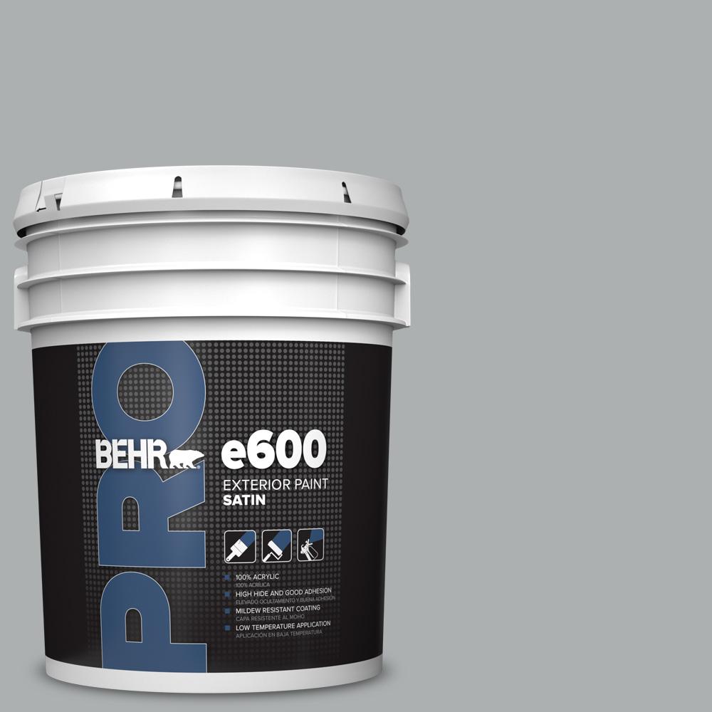 BEHR PRO 5 gal. N5003 Tin Foil Satin Enamel Exterior PaintPR64005