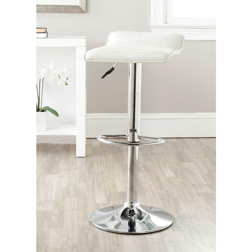 Safavieh Kemonti Adjule Height Chrome Swivel Cushioned Bar Stool Kemonti Adjule Height Chrome Swivel Cushioned Bar Stool