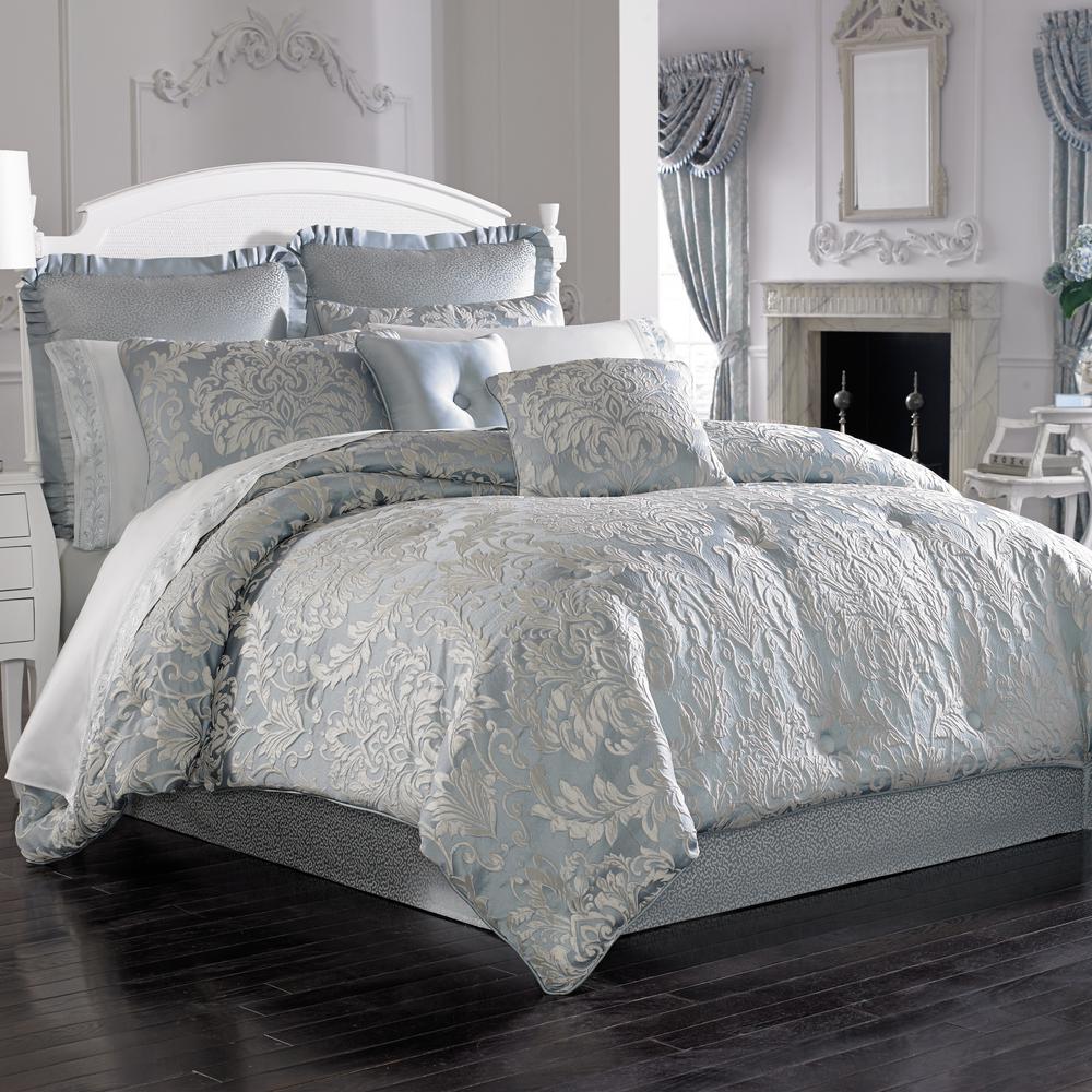 Faith 4 Piece French Blue Queen Comforter Set 2051120QCS The Home Depot   Comforters 2051120qcs 64 600 