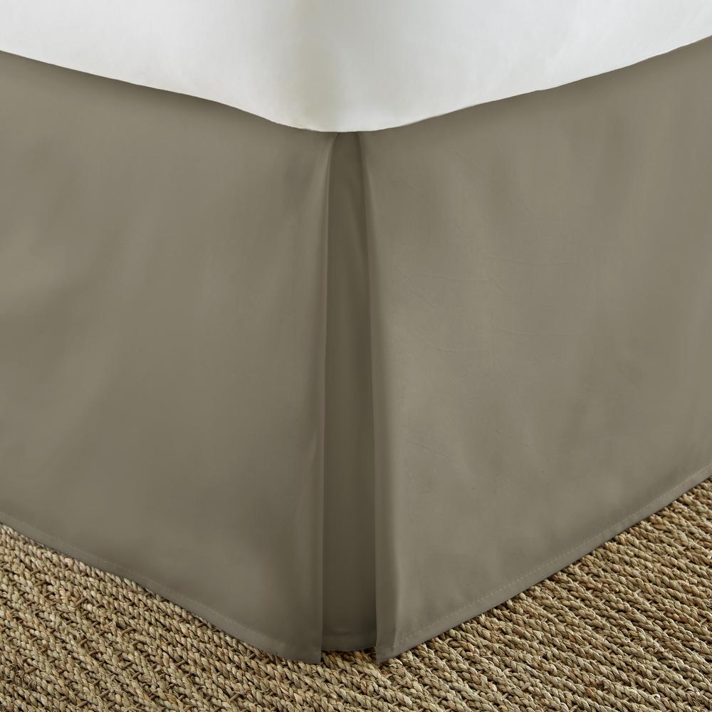 Becky Cameron Pleated Dust Ruffle Taupe Queen Performance Bed Skirt Becky Cameron Pleated Dust Ruffle Taupe Queen Performance Bed Skirt