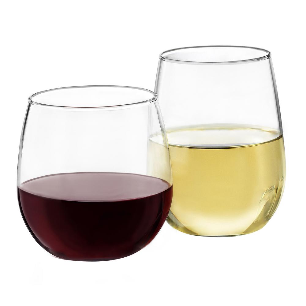 Libbey Stemless 20 Fl Oz And 17 Wine Glass Set 12 Pack Libbey Stemless 20 Fl Oz And 17 Wine Glass Set